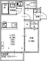 KEIAI RESIDENCE 北上尾IV 1LDKの間取図画像