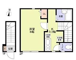 クレフラスト木場 202 2階1Kの間取り