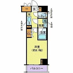 JR山手線 田町駅 徒歩12分の賃貸マンション 6階1Kの間取り
