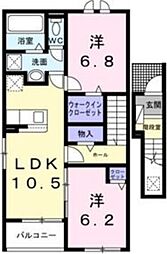 ラ・メゾン・セレニテ 2LDKの間取図画像