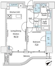 パークコート南青山三丁目 3階1LDKの間取り