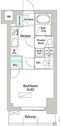 バウスフラッツ日本橋馬喰町 1Kの間取図画像