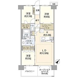 JR京葉線 稲毛海岸駅 徒歩9分の賃貸マンション 2階3LDKの間取り