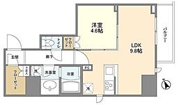 シェフルール新御徒町2 1LDKの間取図画像