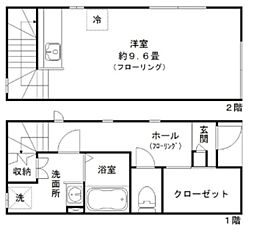ジュビレ 1階ワンルームの間取り