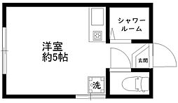 グレースレイア 1階ワンルームの間取り