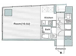 ＡＣＣＵＭＮ 3階ワンルームの間取り