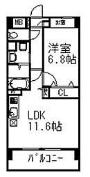 プライムアーバン千駄木 1LDKの間取図画像