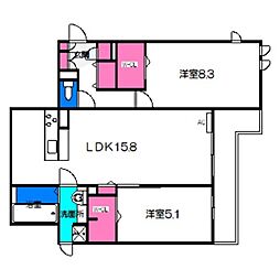 エヌグランツ 2LDKの間取図画像