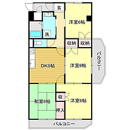 モイドープ和田 4DKの間取図画像