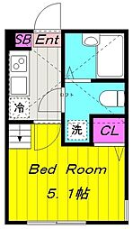 アザーレパッシオ生田弐番館 1階1Kの間取り