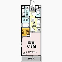 シャルマン 1Kの間取図画像