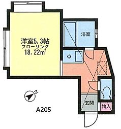 ジェイホームA 1Kの間取図画像
