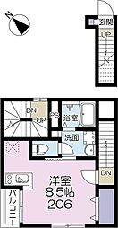 エスパーダ前野町 2階ワンルームの間取り