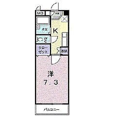 京福電気鉄道北野線 北野白梅町駅 徒歩16分の賃貸マンション 3階1Kの間取り