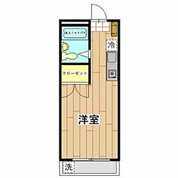 第2ロイヤルパレス田村 1Kの間取図画像