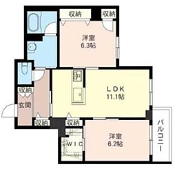 ポルトボナール 2LDKの間取図画像