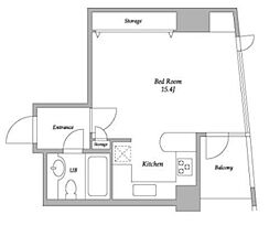 プライムスクェアシティ 4階ワンルームの間取り
