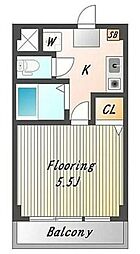 plumas 上福岡 1階1Kの間取り