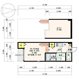 ミッシェルプレイス 1Kの間取図画像