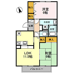 ビーハイブ 2LDKの間取図画像