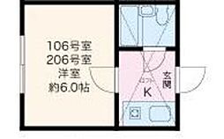 プラザドゥメッシナ 1Kの間取図画像