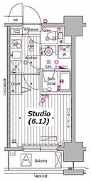 ガーラ・プレシャス川崎 1Kの間取図画像
