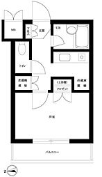 ルーブル三軒茶屋II 3階1Kの間取り