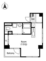 東京メトロ南北線 赤羽岩淵駅 徒歩6分の賃貸マンション 5階ワンルームの間取り