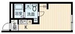 フィオーレ五反野II 3階ワンルームの間取り