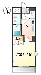アムール・ミナト 1Kの間取図画像