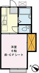 ロータスハイツB 1Kの間取図画像