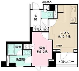 パークハウス中目黒 3階1LDKの間取り