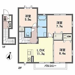 シャーメゾン幸 3LDKの間取図画像