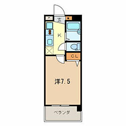 JCSTATION143 1Kの間取図画像