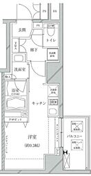 JR総武線 亀戸駅 徒歩2分の賃貸マンション 13階ワンルームの間取り