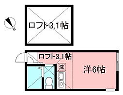 ユナイト大島St.シルフィーの杜 ワンルームの間取図画像