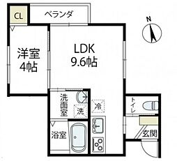 カーサ デ コスタ 1LDKの間取図画像
