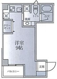 AviranceOshiage ワンルームの間取図画像