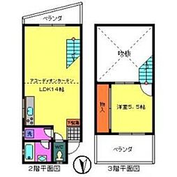 リヴィエールおぎくぼ 2階1LDKの間取り