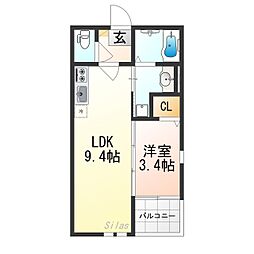 ウィローツリーレジデンス京都伏見 1階1LDKの間取り