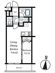 ARCOBALENO BUBAIGAWARA 1LDKの間取図画像