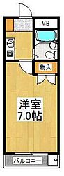 サニーライフ四谷 2階1Kの間取り