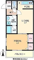 ワコーレ千住A棟 4階1LDKの間取り