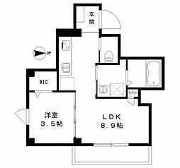 ガレ本八幡 1LDKの間取図画像