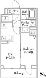 ディームス中野富士見町 1DKの間取図画像
