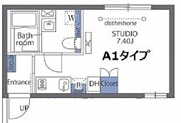 アヴァンタージュ恵比寿 4階ワンルームの間取り