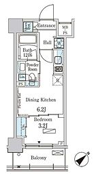PARKAXIS大塚ガーデンスクエア 1DKの間取図画像