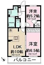 コンシェリーコート 2LDKの間取図画像