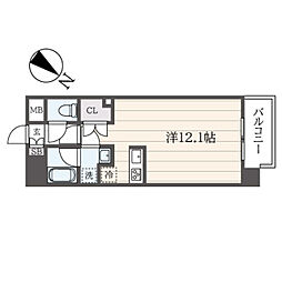 L-Flat横浜大通り公園 ワンルームの間取図画像
